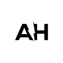 Unique Letter AH With Bolt Symbol Logo Concept Vector