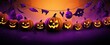 © Simon - Halloween wallpaper. Purple and orange themed Halloween party invitation or background concept. Happy Halloween!