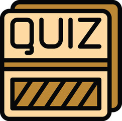 Wall Mural - Quiz test icon outline vector. Exam show. Competition fun color flat