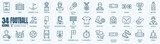 Football and soccer line icons collection. Vector icon style