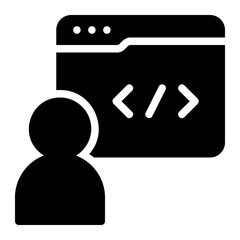 programmer glyph icon