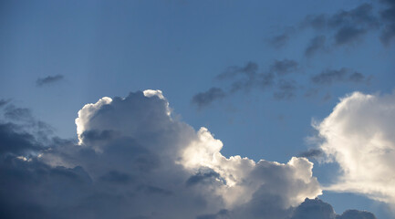Wall Mural - Clouds in the blue skybe used as background.