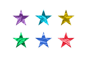 duct tape of various colors corrugated in the shape of a star without a background