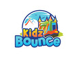 Colorful Blue Bounce Kids Playing Logo Design Template