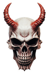 Wall Mural - Devil Skull with Horns Isolated on Transparent Background
