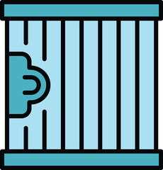 Wall Mural - Prison gate icon outline vector. Crime jail. Chain thief color flat