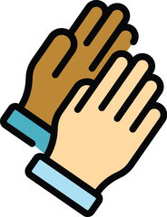 Poster - Hand keeper icon outline vector. Sport glove. Boxer punch color flat