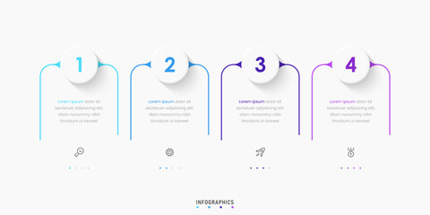 Wall Mural - vector infographic label design template with icons and 4 options or steps. can be used for process 