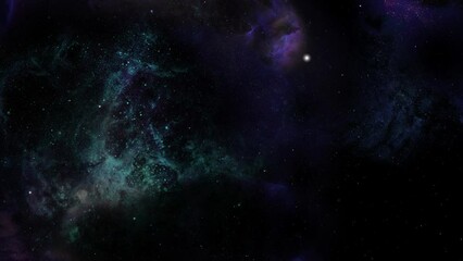 Wall Mural - Flight Through Deep Space in blue  Nebula 4k