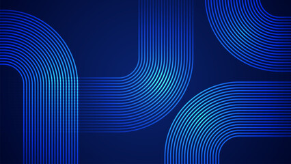 Wall Mural - dark blue simple abstract background with lines in a curved style geometric style as the main elemen