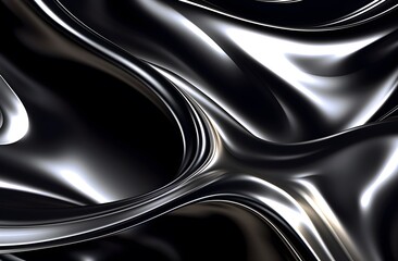 Wall Mural - A Black And White Abstract Background With Smooth Lines, Soft And Shining Abstract Background Black Curves And Swirls