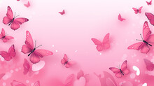 Cute Butterfly Seamless On A Pink Background