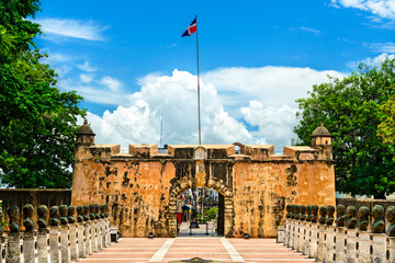 Sticker - Puerta del Conde, an ancient gate in Santo Domingo, the capital of Dominican Republic