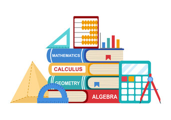 Mathematics learning class concept vector illustration. 