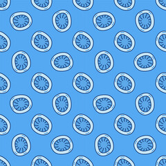 Wall Mural - Microbe vector concept blue seamless pattern or background