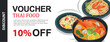 Discount voucher and banner template with thai food.