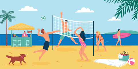 Canvas Print - Beach Vacation Illustration