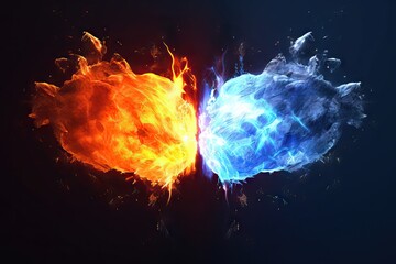 Wall Mural - electricity red strike 3d high dark flare fire pattern design wallpaper m illustration heat ice wint