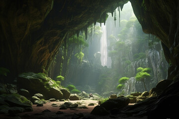 Wall Mural - Fantasy alien planet. 3D illustration. Fantasy world. Digital painting.