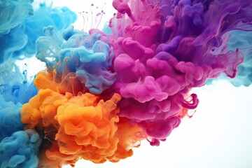 Wall Mural - cloud isolated smo background pattern paint white dripped motion water acrylic ink design water abstract ink blue splash color liquid watercolor background swirl colours red mix splash art texture