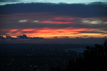 Canvas Print - A morning glow before sunrise. Background material of natural beauty.