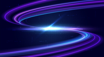  Modern abstract high-speed movement. Dynamic motion light trails effect. Futuristic technology movement pattern for banner. Vector EPS10.