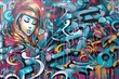 skate hop wall art grunge style background rebellion graffiti abstract painting artwork ghetto Street hip culture Graffiti lifestyle gang background city colourful urban Background illegal artistic