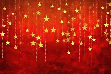 Wall Mural - greeting element abstract illustration decorative holiday cold graphic christmas card gold celebration decoration Stars design curve Red gift december light creative background Background eve image