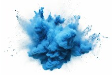 Cut-out Colourful Abstract Dust Cloud Design Black Cut Isolated Glow Ash Creative Background Closeup Blue Colours Blue Powder Cosmos Gas Burst Explosion Blooming Fume White Explosion Cosmic Explode