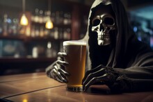 Death Drink Beer Mug Bar. Generate Ai