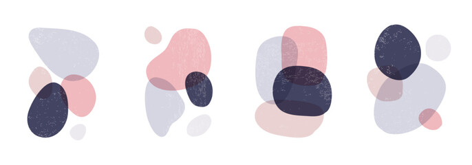 Abstract organic shapes set on white background