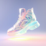 Fototapeta Tęcza - Futuristic sport sneakers design made from innovation plastic materials