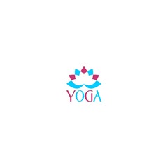 Sticker - Lotus Yoga sign icon isolated on white background