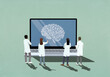 © fStop - Neuroscientists looking at brain image on laptop screen
