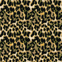 Wall Mural - Leopard skin pattern, animal leather seamless design