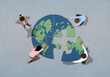 © fStop - Global business people connecting earth jigsaw puzzle