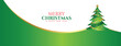 © InkSplash - simple merry christmas green background new banner design with tree vector