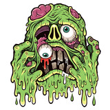 Fototapeta Dinusie - Vector illustration of Cartoon Zombie face character