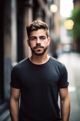 Wall Mural - shot of a handsome young man standing outside