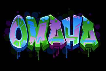 Graffiti Styled Vector Graphics Design - Omaha