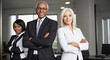 © Celt Studio - ethnic diversity business people. Portrait successful partners, business people at modern office looking at camera. american business man and business woman standing arms crossed. Generative ai