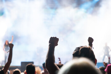 Wall Mural - crowd at concert - summer music festival.