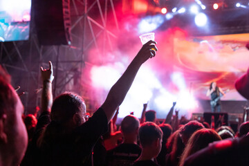 Wall Mural - crowd at concert - summer music festival.