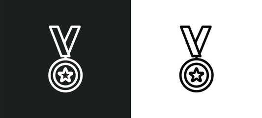 Wall Mural - medallion icon isolated in white and black colors. medallion outline vector icon from education coll