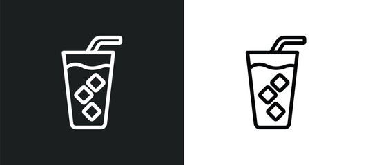 Wall Mural - cold drink icon isolated in white and black colors. cold drink outline vector icon from food collect