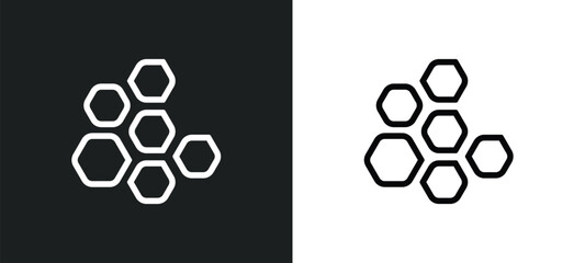 Wall Mural - honeycombs icon isolated in white and black colors. honeycombs outline vector icon from food collect