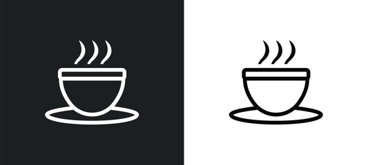 Wall Mural - tea cup of japan icon isolated in white and black colors. tea cup of japan outline vector icon from 