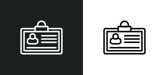 Wall Mural - id card icon isolated in white and black colors. id card outline vector icon from gdpr collection fo
