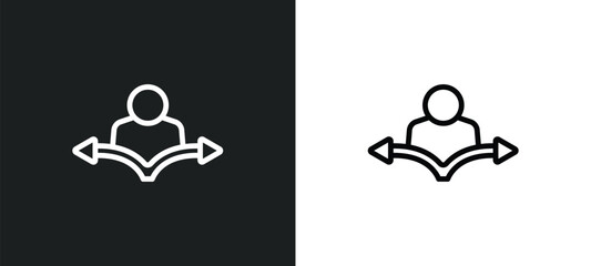 Wall Mural - decision making icon isolated in white and black colors. decision making outline vector icon from gd