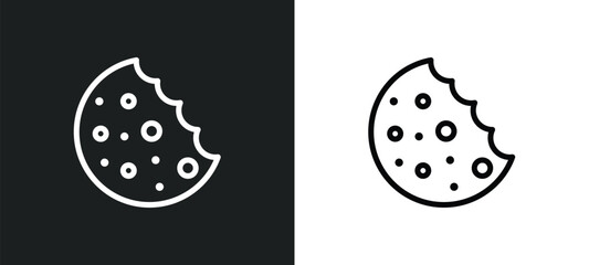 Wall Mural - cookie icon isolated in white and black colors. cookie outline vector icon from gdpr collection for 